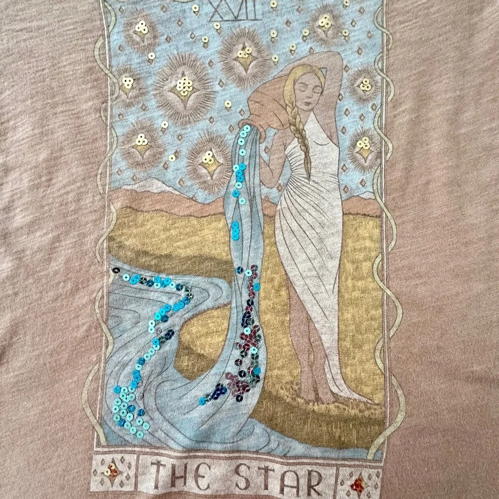 LUCKY BRAND Tarot Graphic Tee Shirt "The Star". Size S - Picture 3 of 7